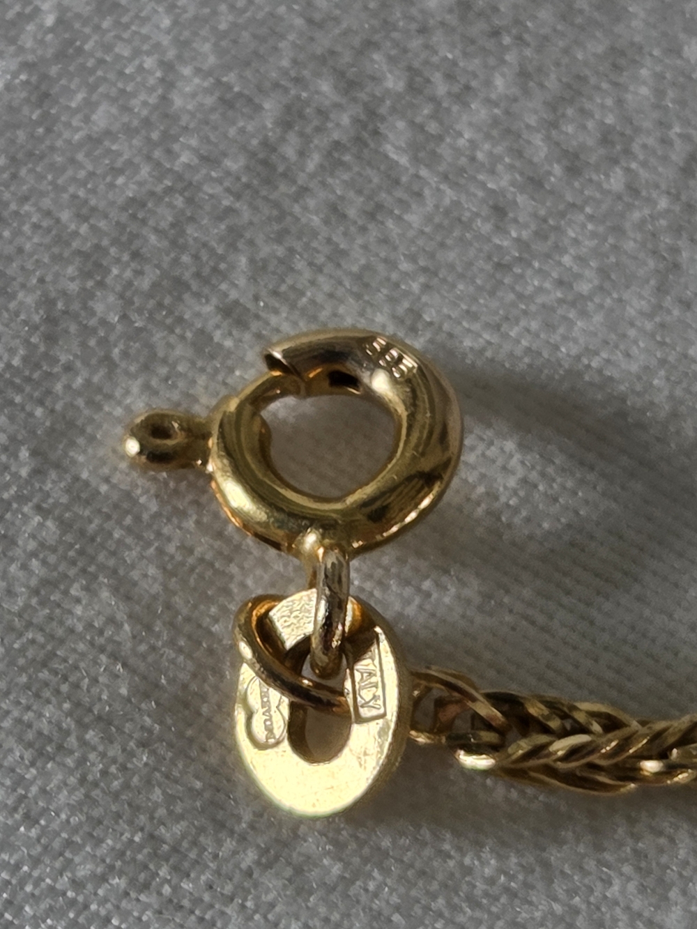 14K Yellow Gold Twisted Rope Wheat Chain Necklace 5.99g Italy 585
